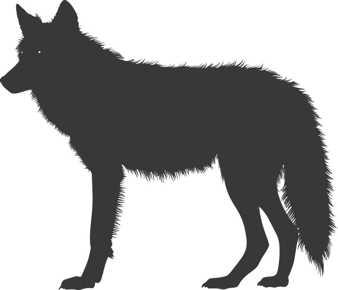 ai generato silhouette coyote animale nero colore solo pieno corpo vettore