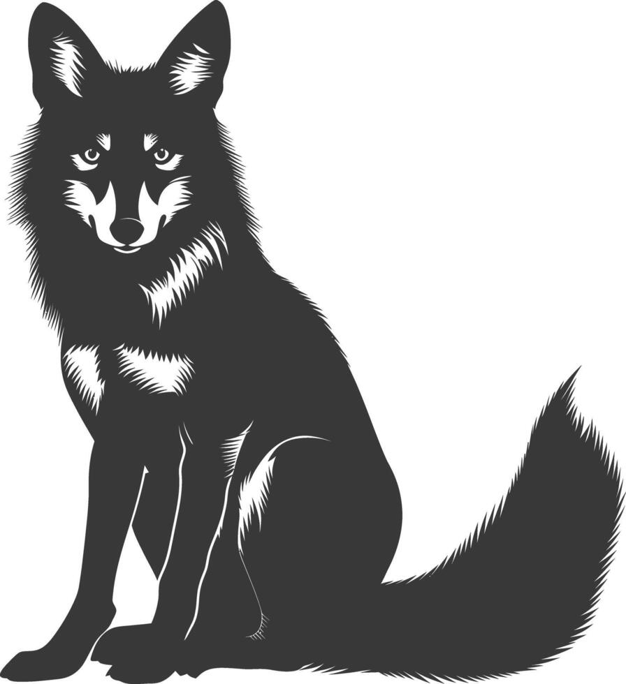 ai generato silhouette coyote animale nero colore solo pieno corpo vettore