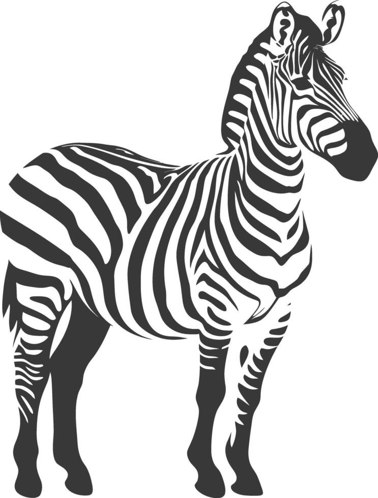 ai generato silhouette zebra animale nero colore solo vettore