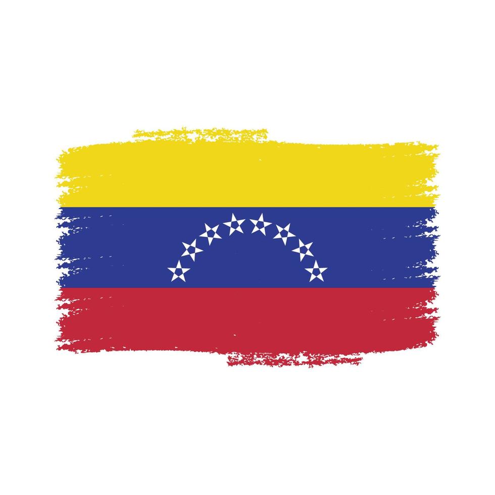 bandiera venezuela con pennello dipinto ad acquerello vettore