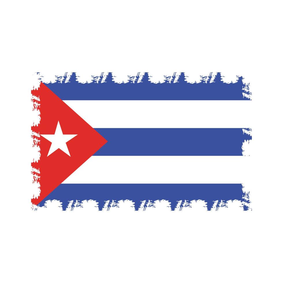 bandiera cuba con pennello dipinto ad acquerello vettore