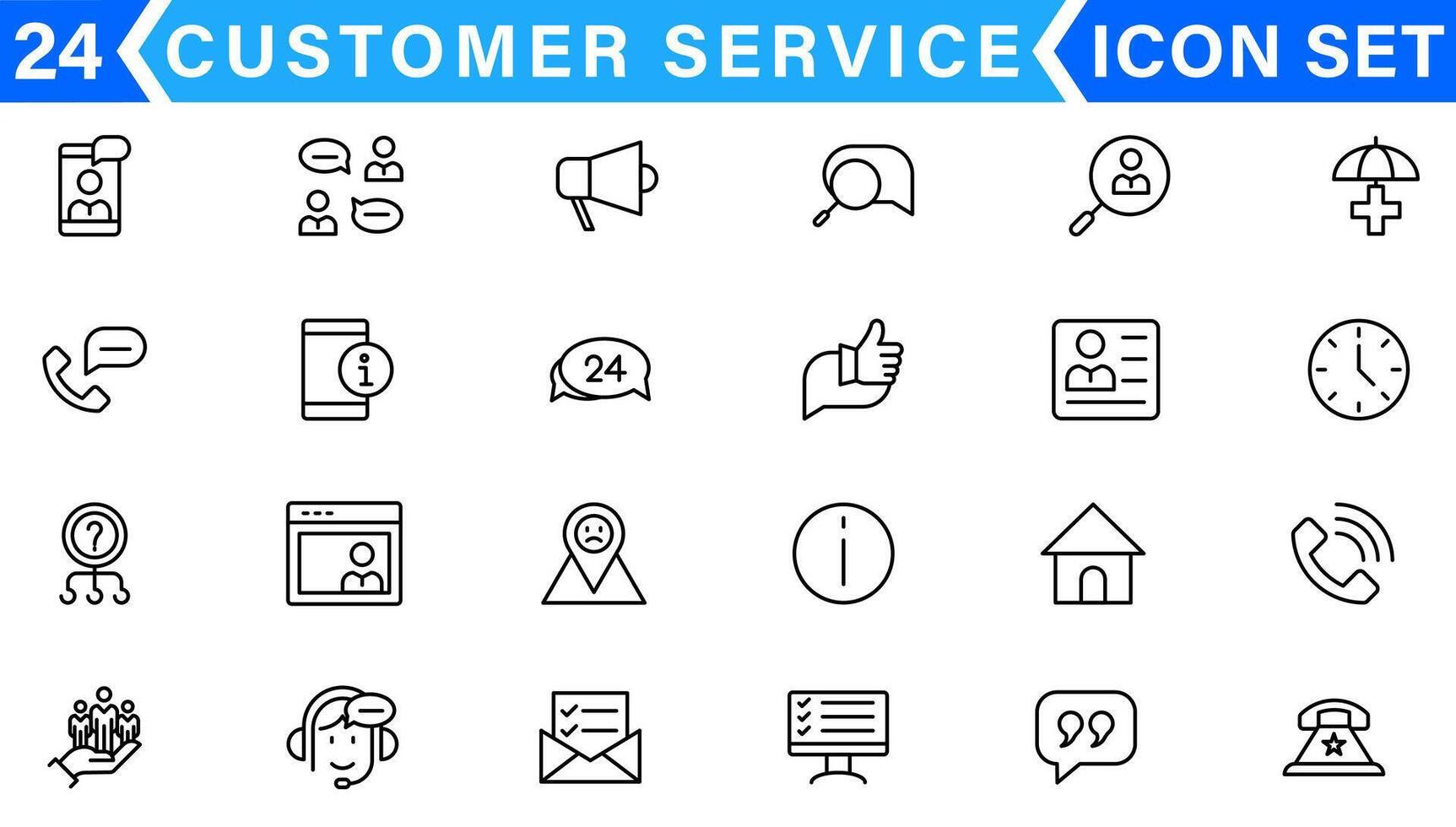 cliente servizio icona impostare. contenente cliente soddisfatto, assistenza, Esperienza, feedback, operatore e tecnico supporto icone vettore