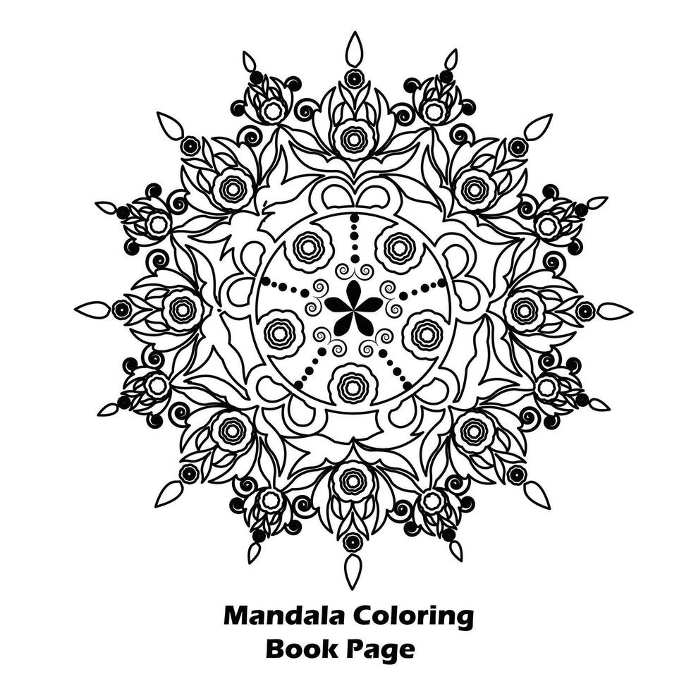 facile fiore colorazione libro mandala design vettore