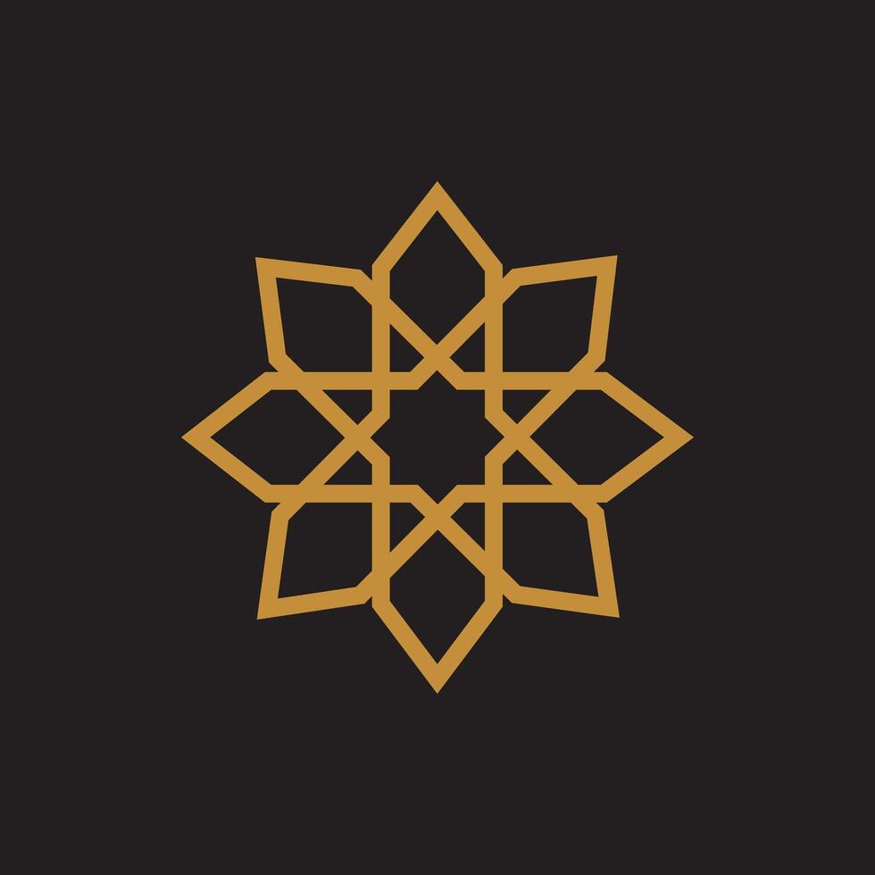 oro islamico decorazione su nero sfondo vettore