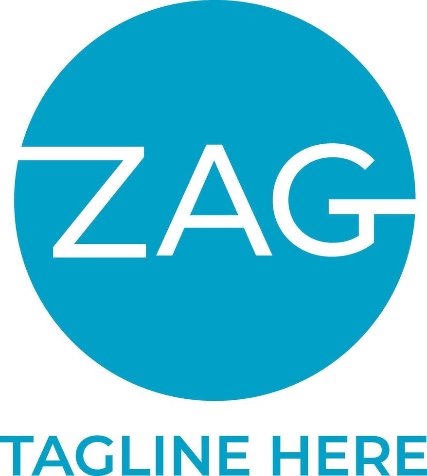 zag iniziale logo con blu cerchio vettore