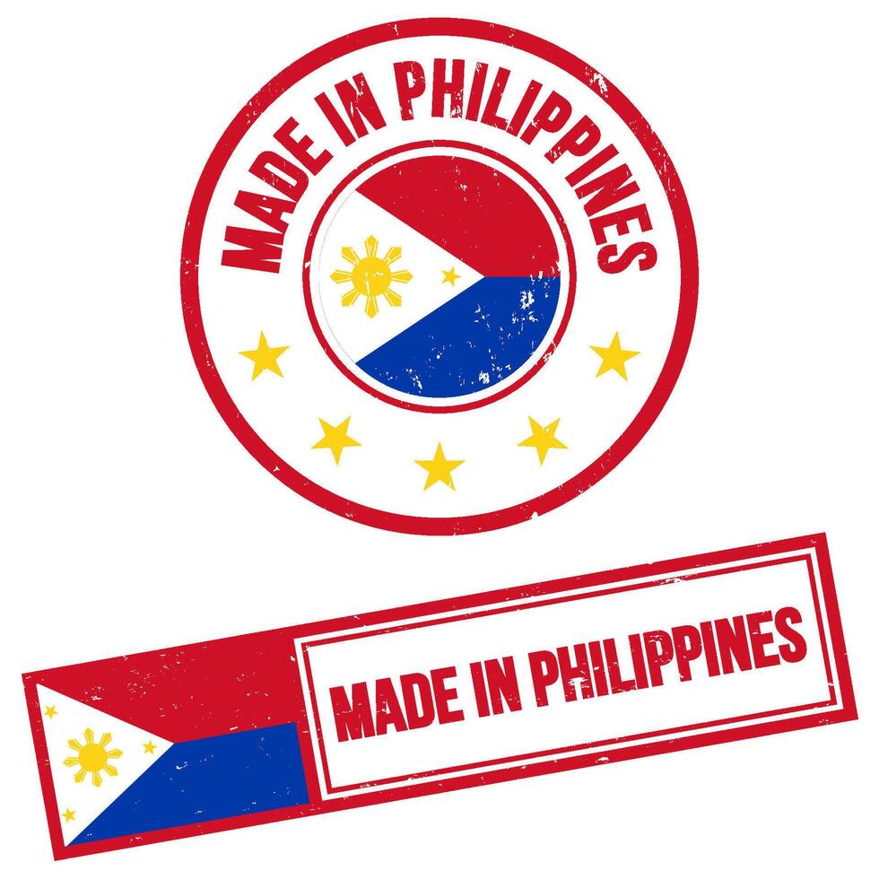 fatto nel Filippine francobollo cartello grunge stile vettore