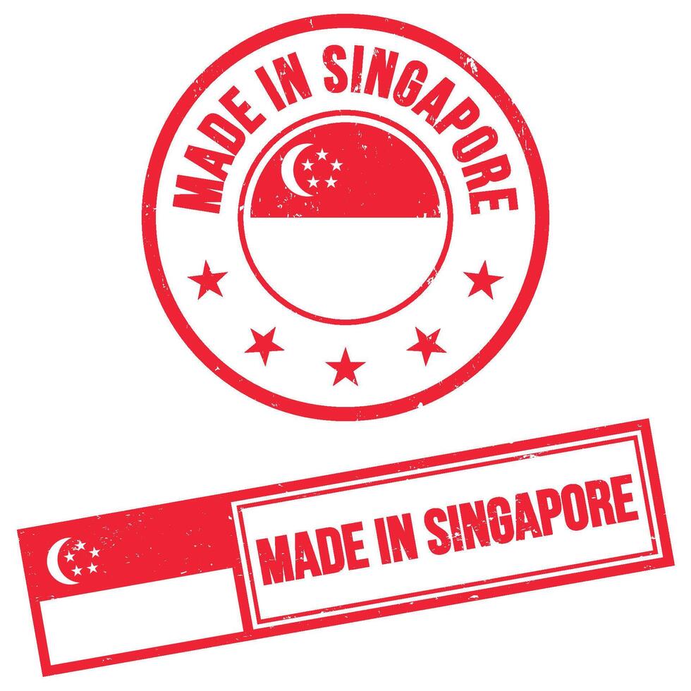 fatto nel Singapore francobollo cartello grunge stile vettore