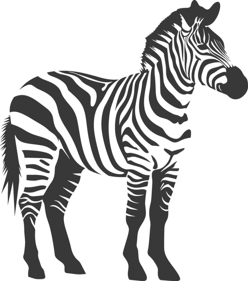 ai generato silhouette zebra animale nero colore solo vettore