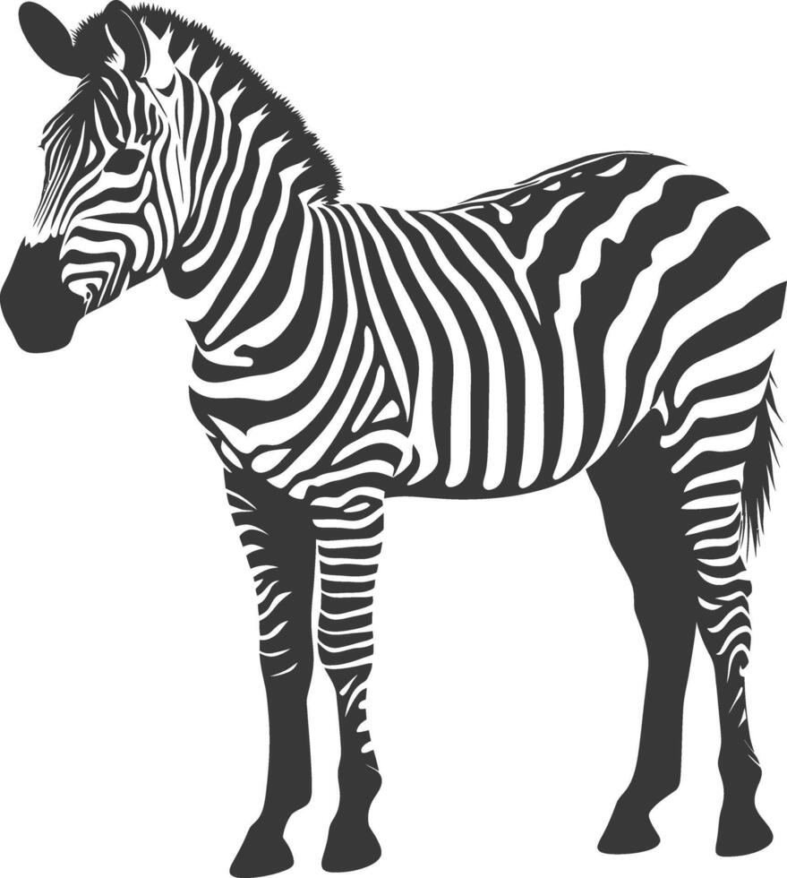 ai generato silhouette zebra animale nero colore solo vettore