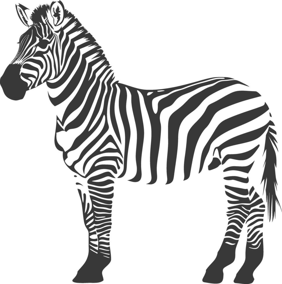 ai generato silhouette zebra animale nero colore solo vettore