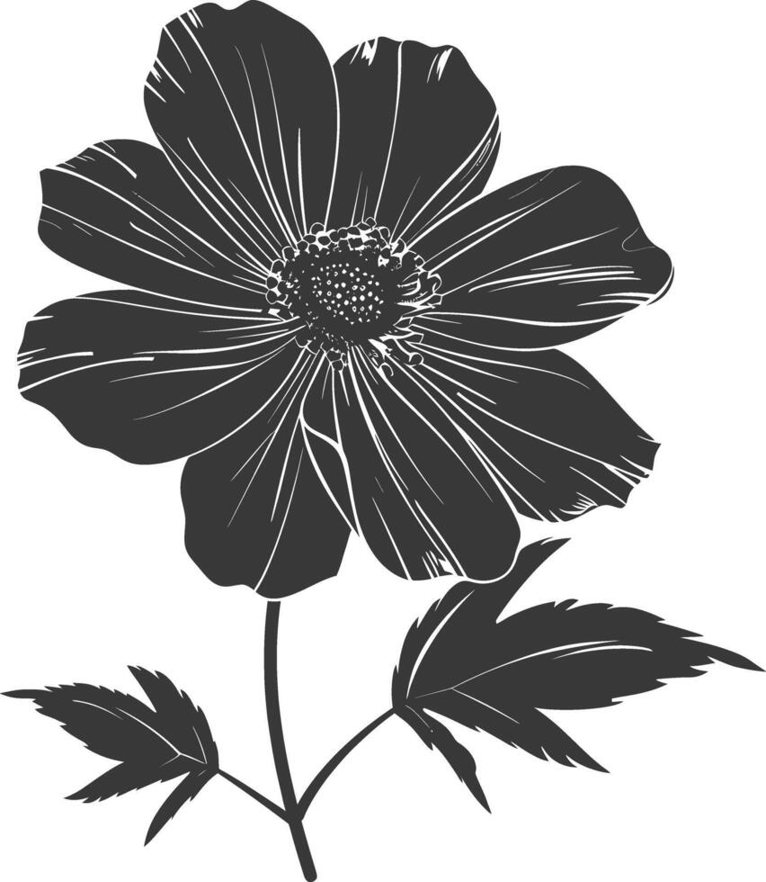 ai generato silhouette cosmo fiore nero colore solo vettore