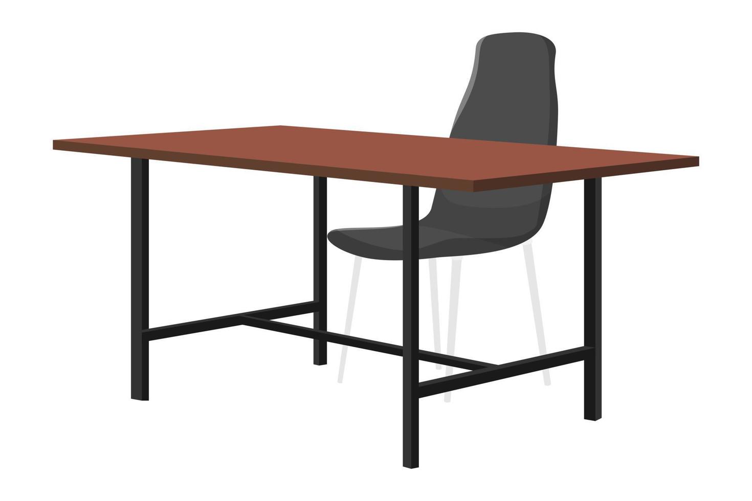 moderna scrivania vuota per freelance home office con tavolo sedia con vista 3d vettore