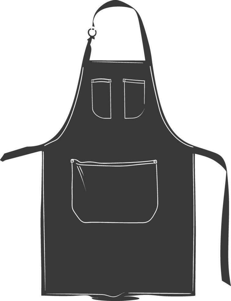 ai generato silhouette grembiule cucina attrezzatura nero colore solo vettore