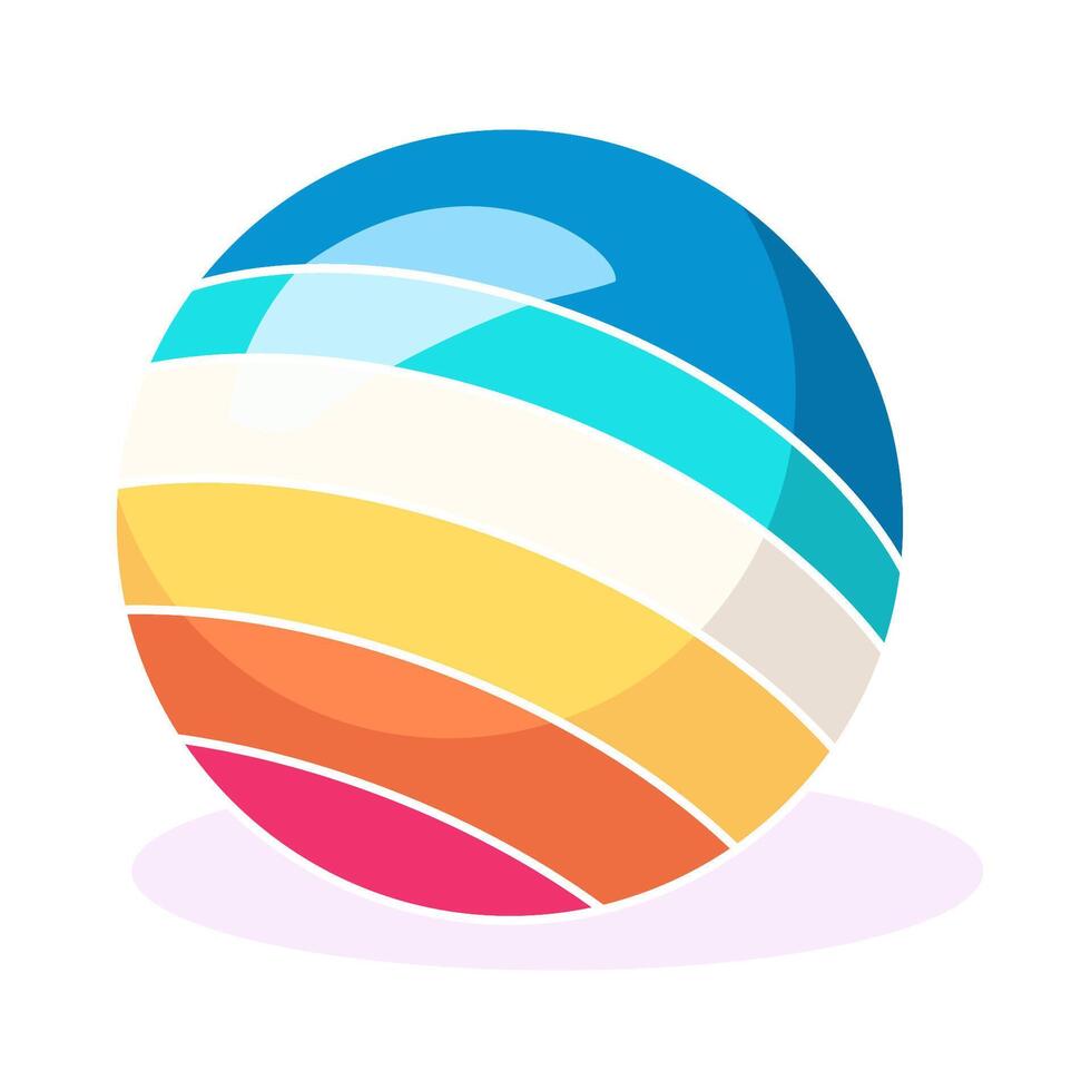 spiaggia palla colorato vettore piatto illustrazione. Perfetto per diverso carte, tessile, ragnatela siti, applicazioni