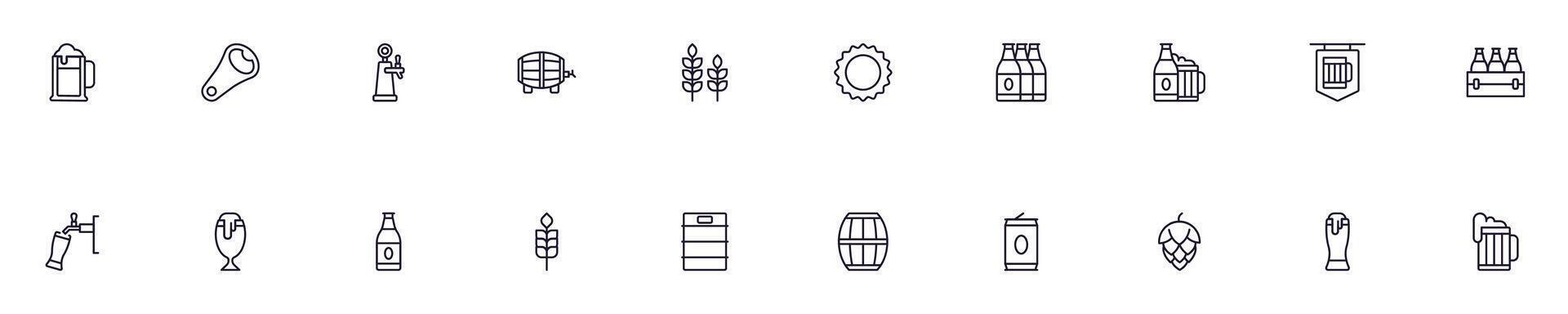 impostato di vettore schema simboli di agricoltura. linea icona Perfetto per ragnatela siti, giornali, articoli, libro