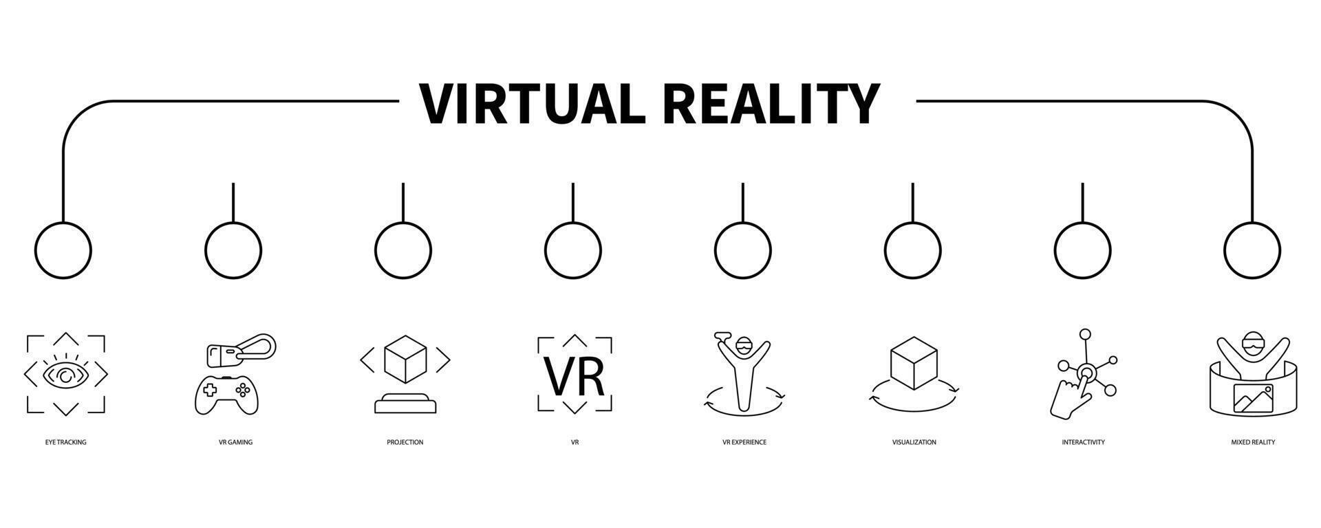 virtuale la realtà bandiera ragnatela icona vettore illustrazione concetto