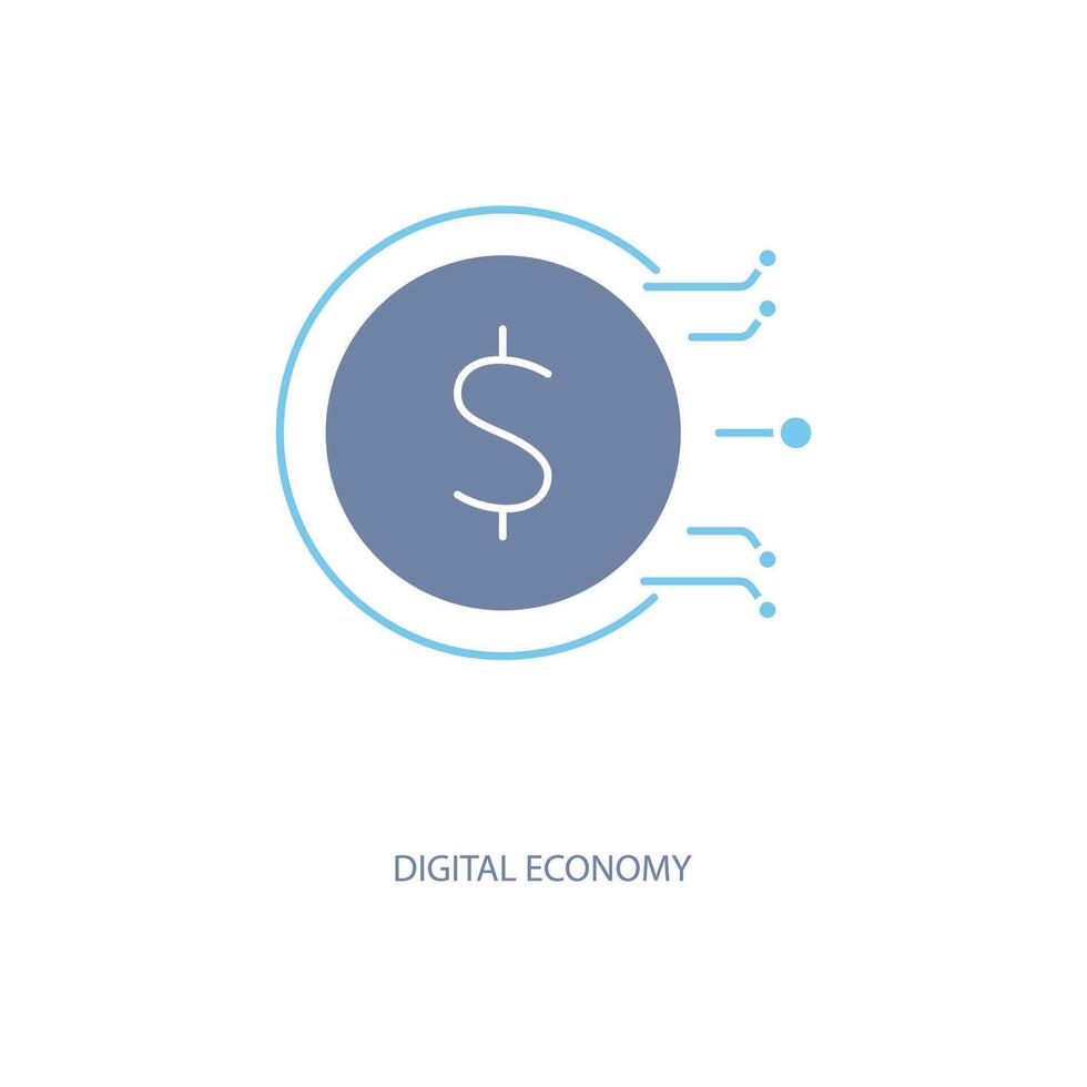 digitale economia concetto linea icona. semplice elemento illustrazione. digitale economia concetto schema simbolo design. vettore