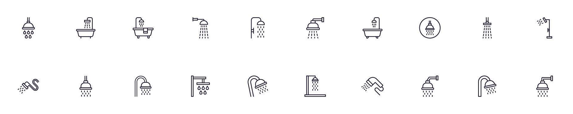 collezione di magro vettore immagini di doccia per ragnatela siti, giornali, articoli libro