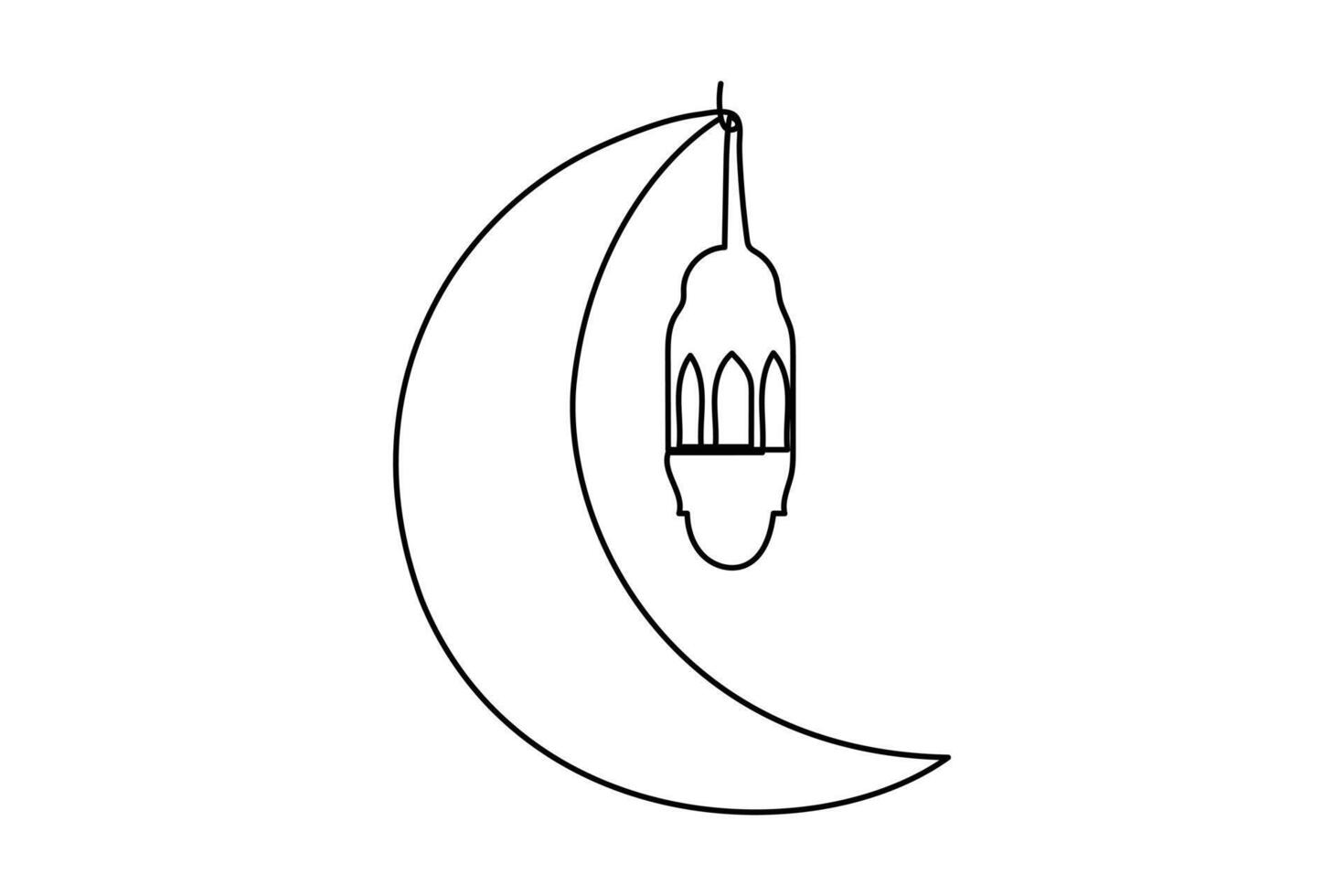 continuo uno linea Ramadan simbolo. moschea, eid mubarak, eid Fitr vettore linea concetto schema vettore arte illustrazione