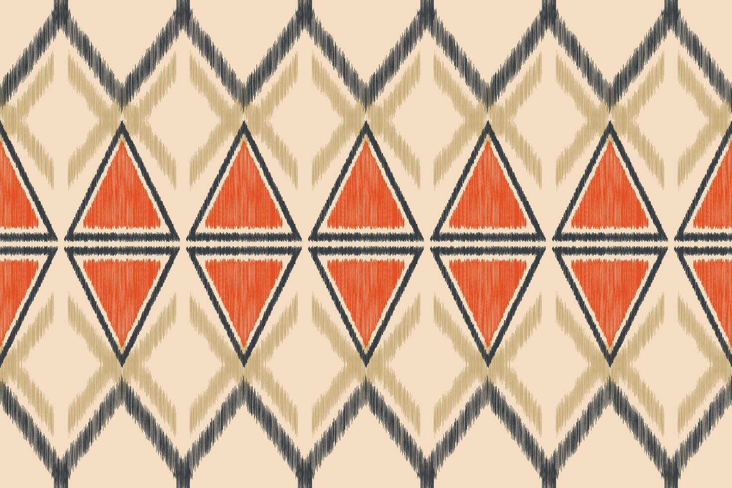 tradizionale etnico ikat motivo tessuto modello sfondo geometrico .africano ikat ricamo etnico modello Marrone crema sfondo sfondo. astratto, vettore, illustrazione. trama, cornice, decorazione. vettore