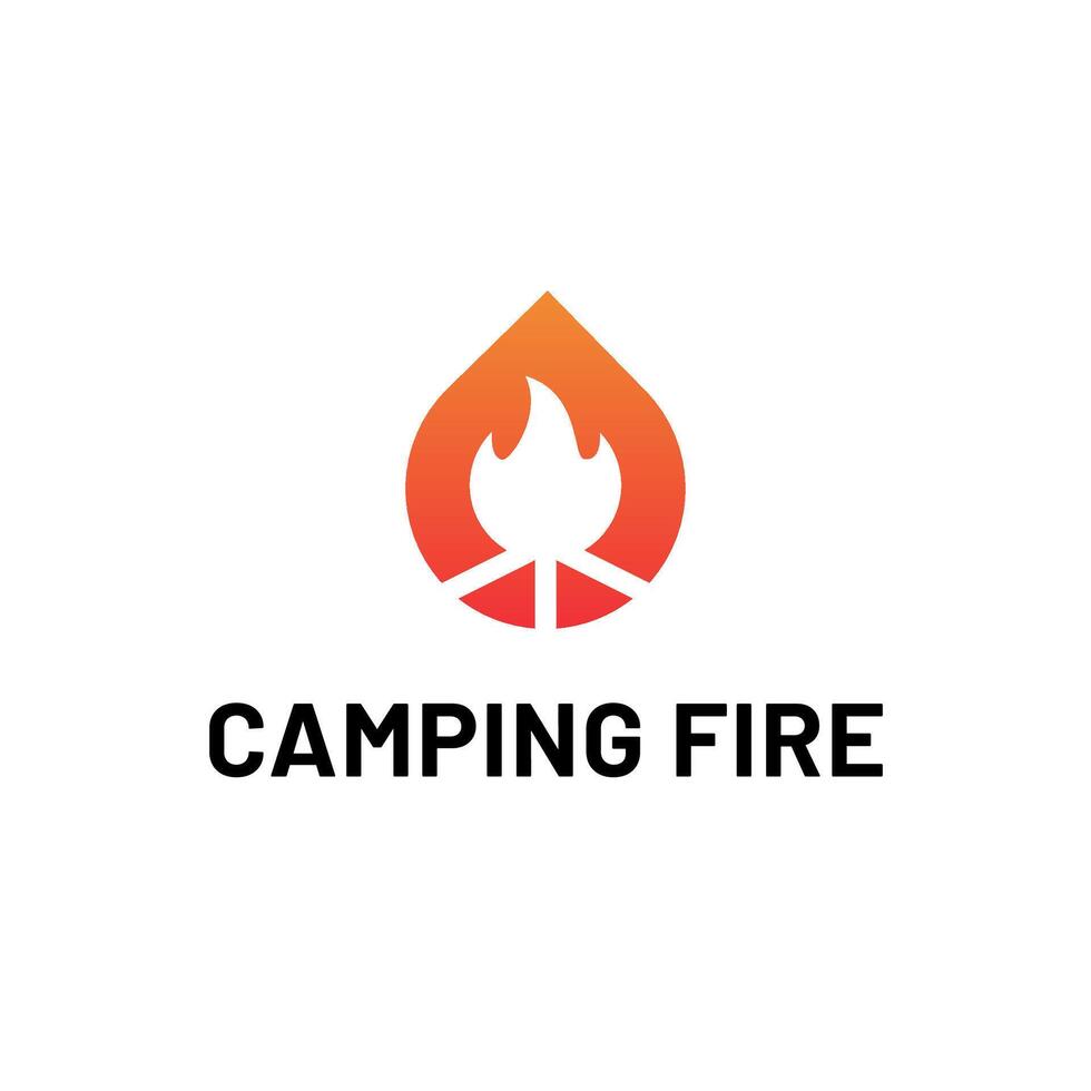 fuoco Ignite campo campeggio all'aperto vettore illustrazione logo