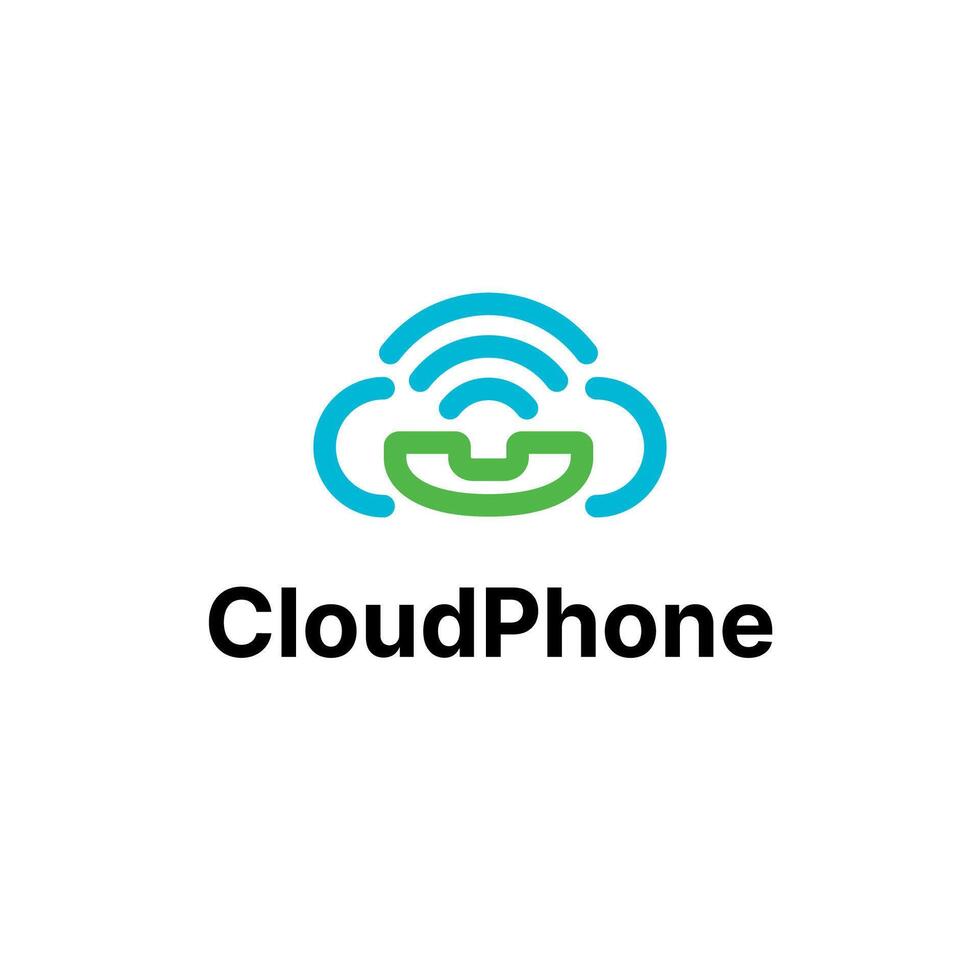 nube Telefono chiamata Wi-Fi vettore illustrazione logo