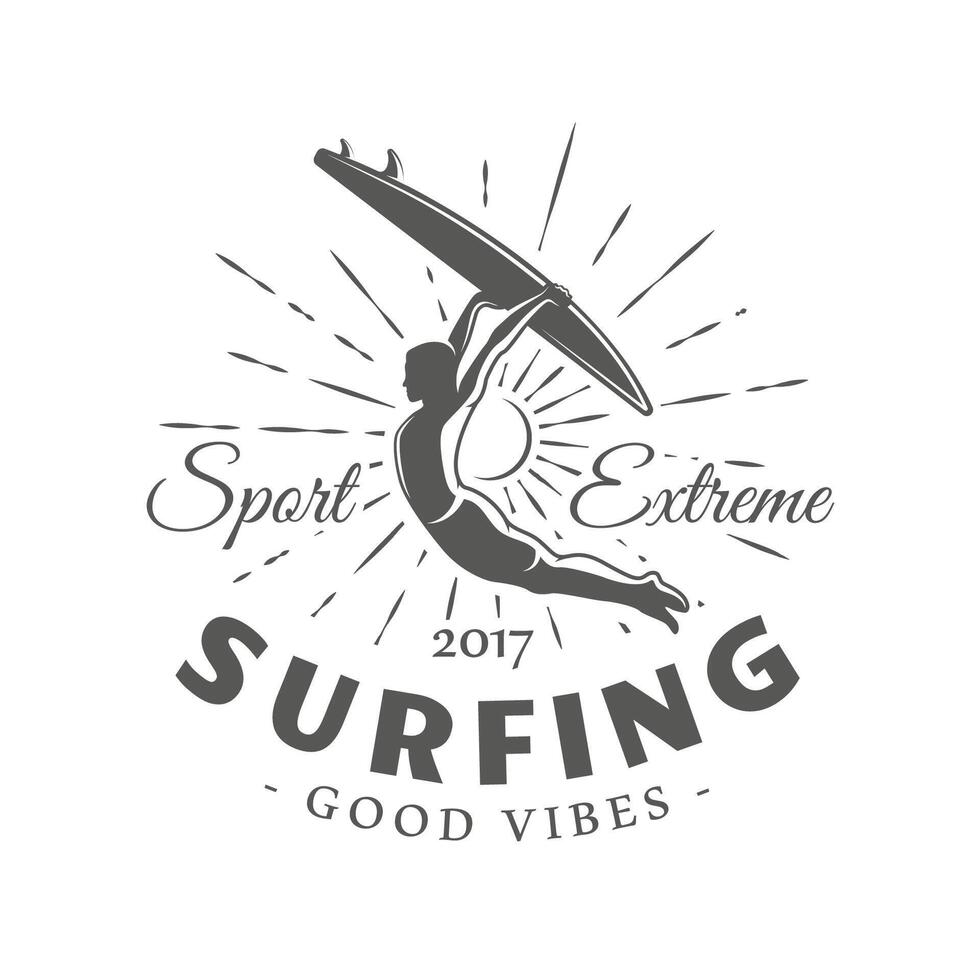 fare surf etichetta isolato su bianca sfondo vettore