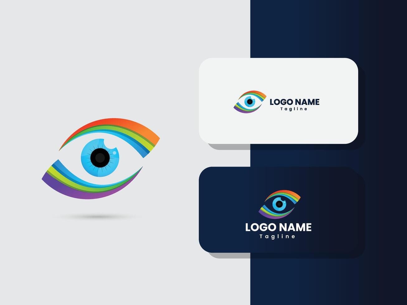 colorato occhio visione logo design vettore