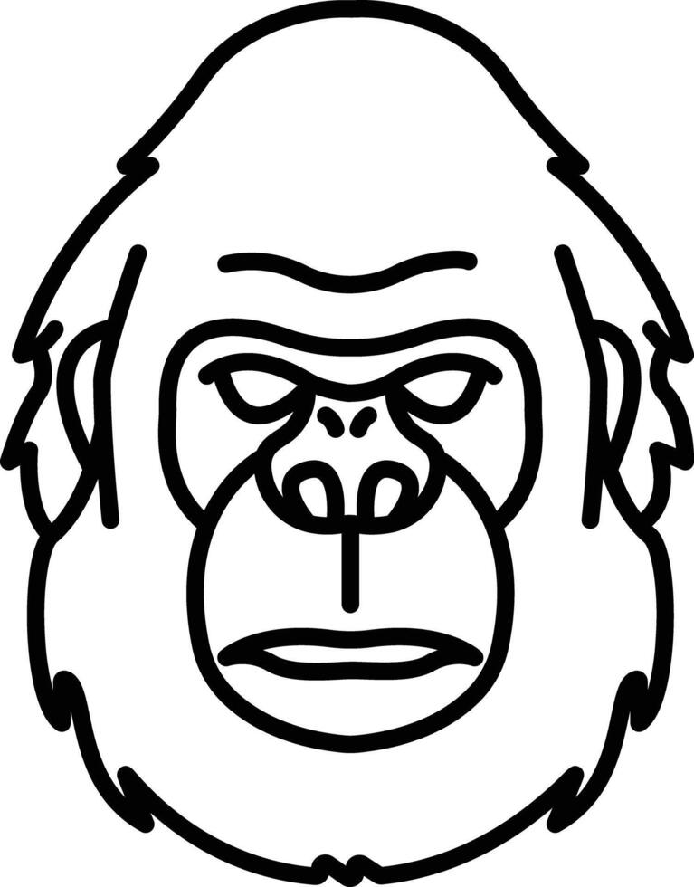 gorilla viso schema vettore illustrazione