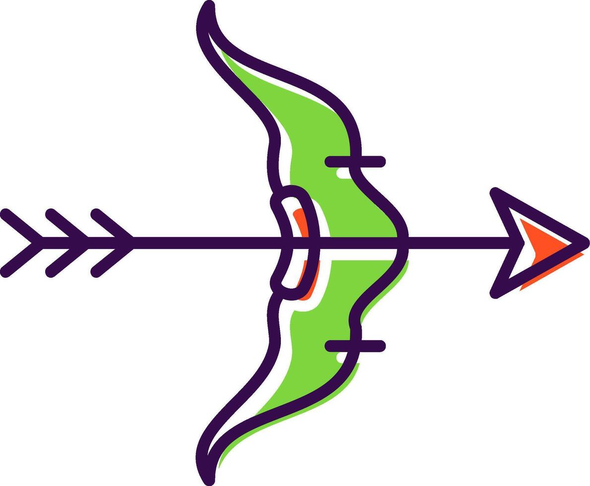arco e freccia pieno icona vettore