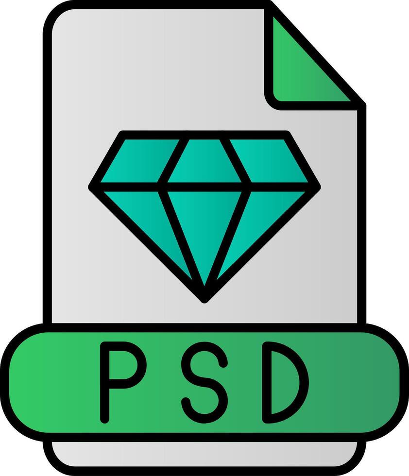 PSD linea pieno pendenza icona vettore