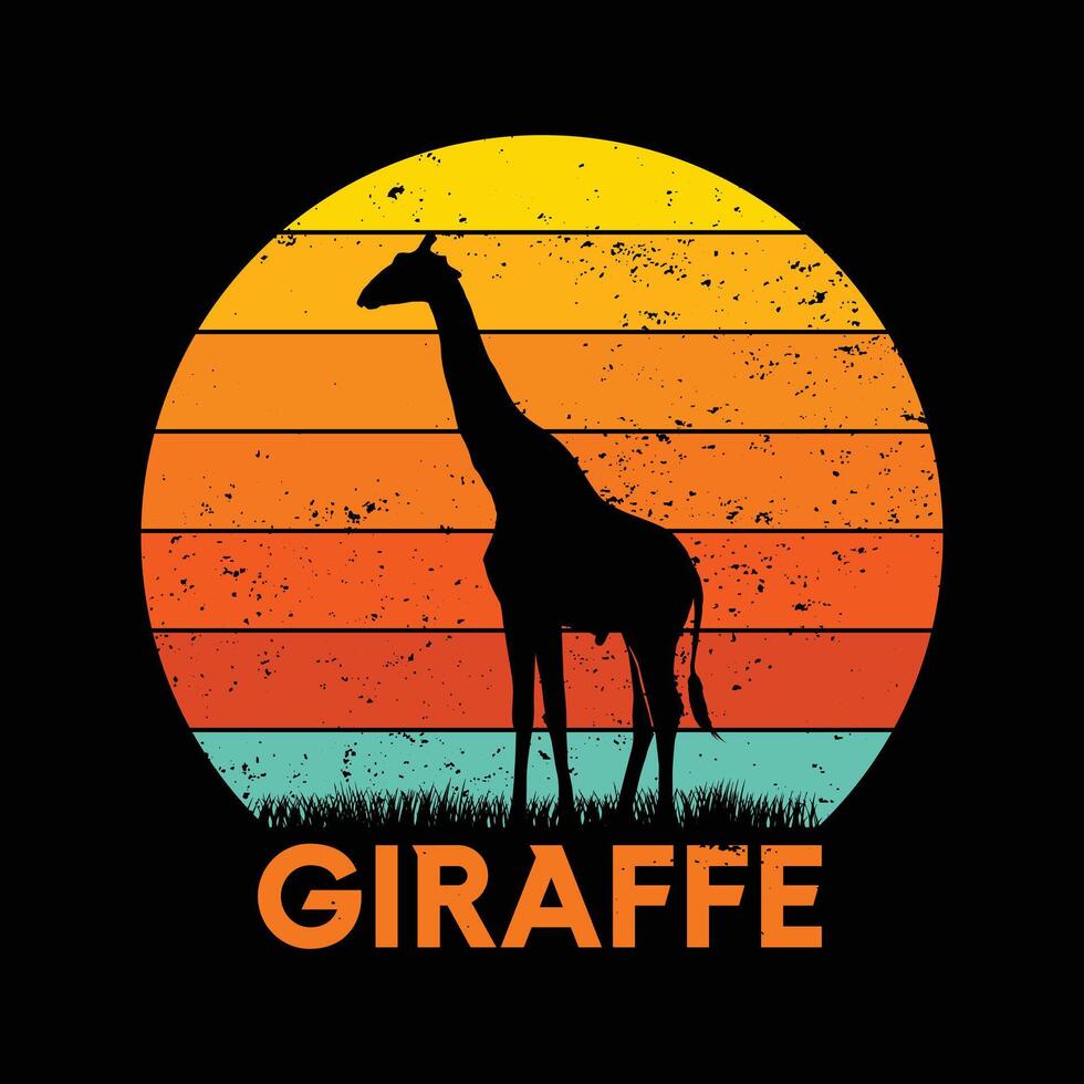 carino giraffa t camicia design vettore
