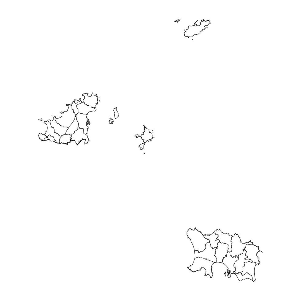 canale isole carta geografica con amministrativo divisioni. vettore illustrazione.