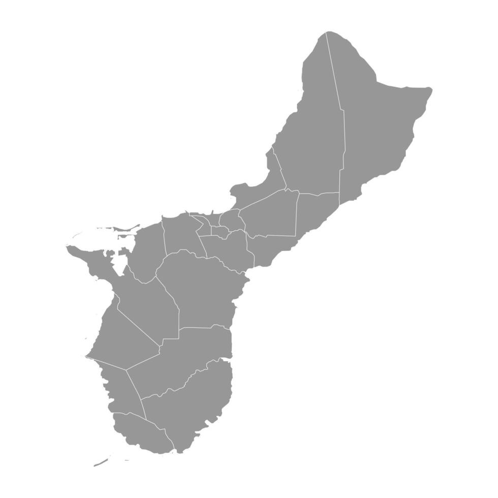 Guami carta geografica con amministrativo divisioni. vettore illustrazione.