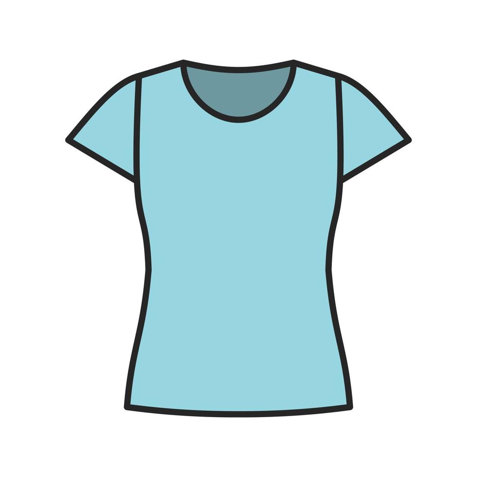 icona del colore della t-shirt da donna. illustrazione vettoriale isolato