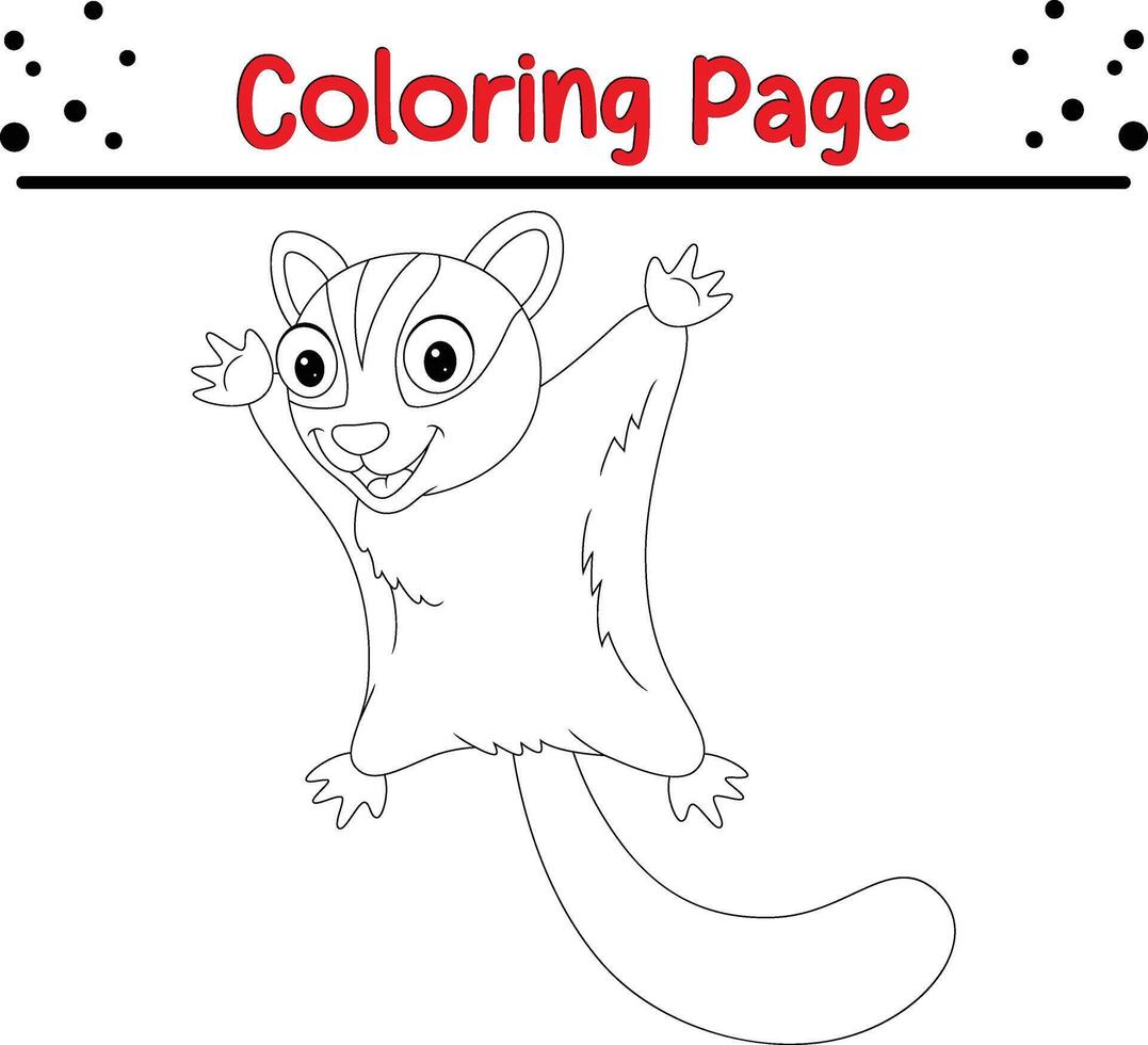 carino scoiattolo colorazione pagina per bambini. animale colorazione libro vettore