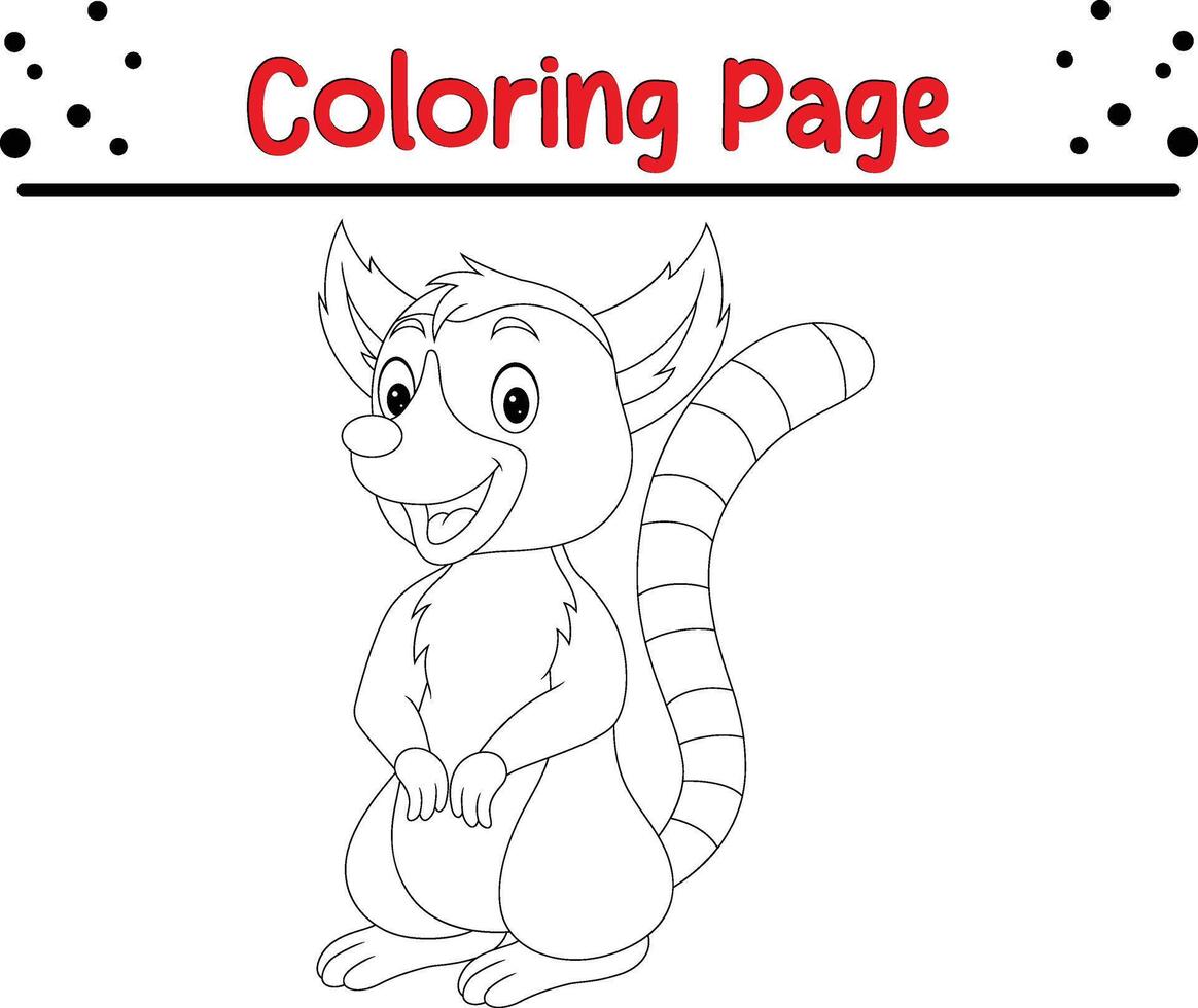 carino animale colorazione pagina per bambini. contento animale colorazione libro vettore