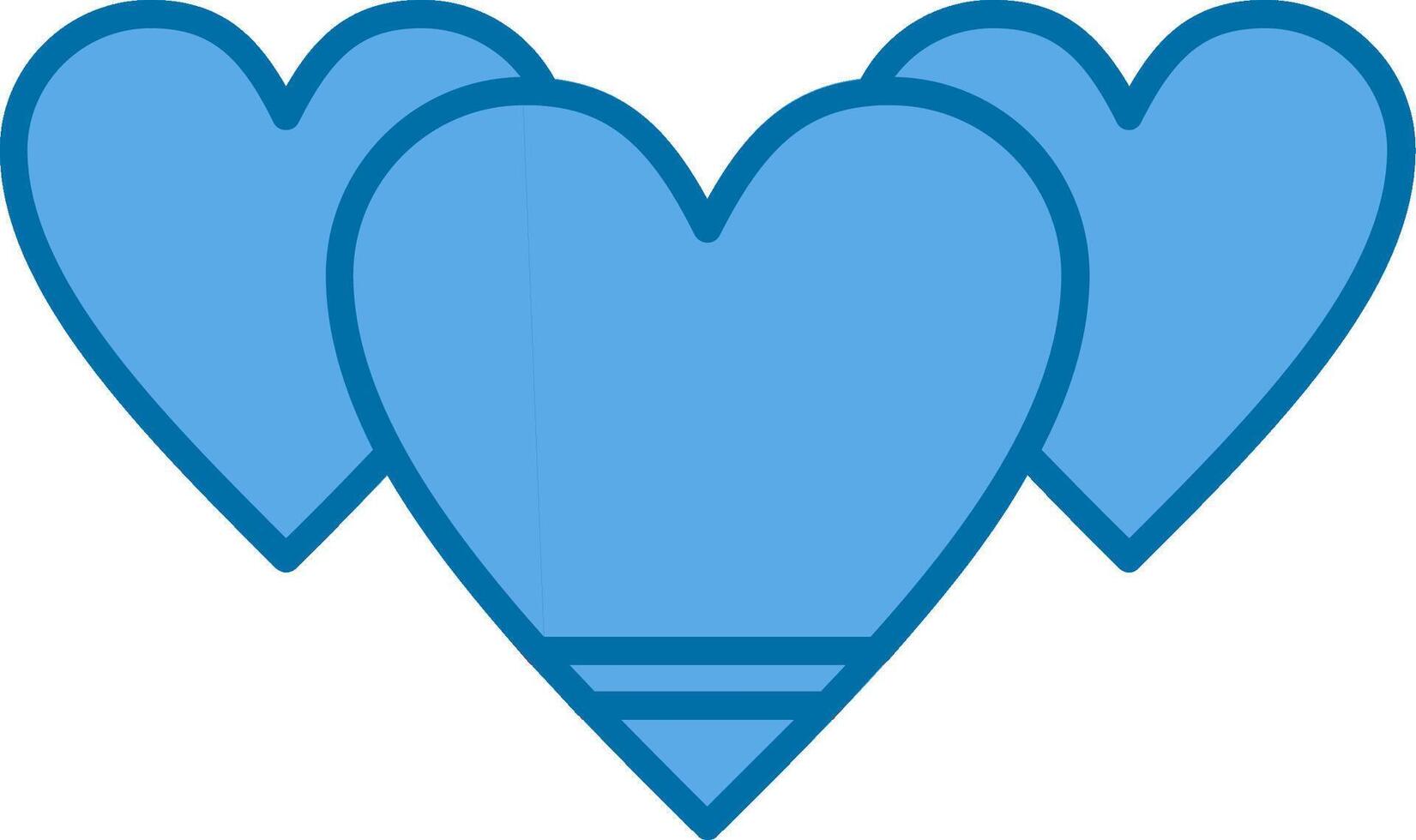 cuore pieno blu icona vettore