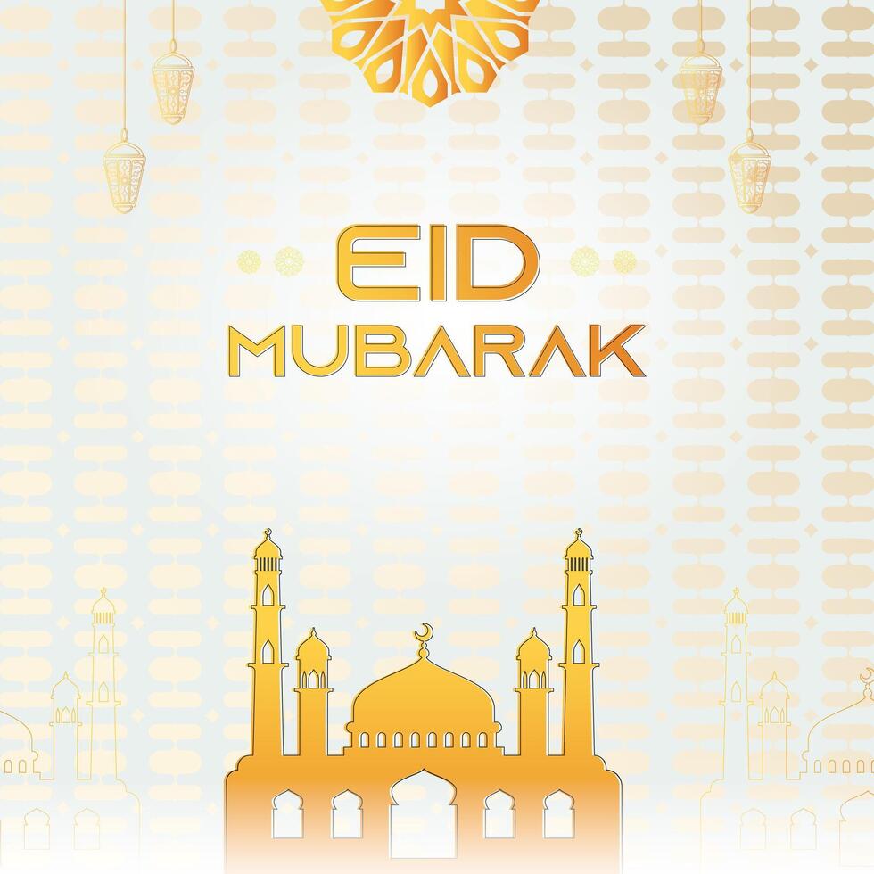 moderno design eid mubarak sfondo con islamico decorazione vettore