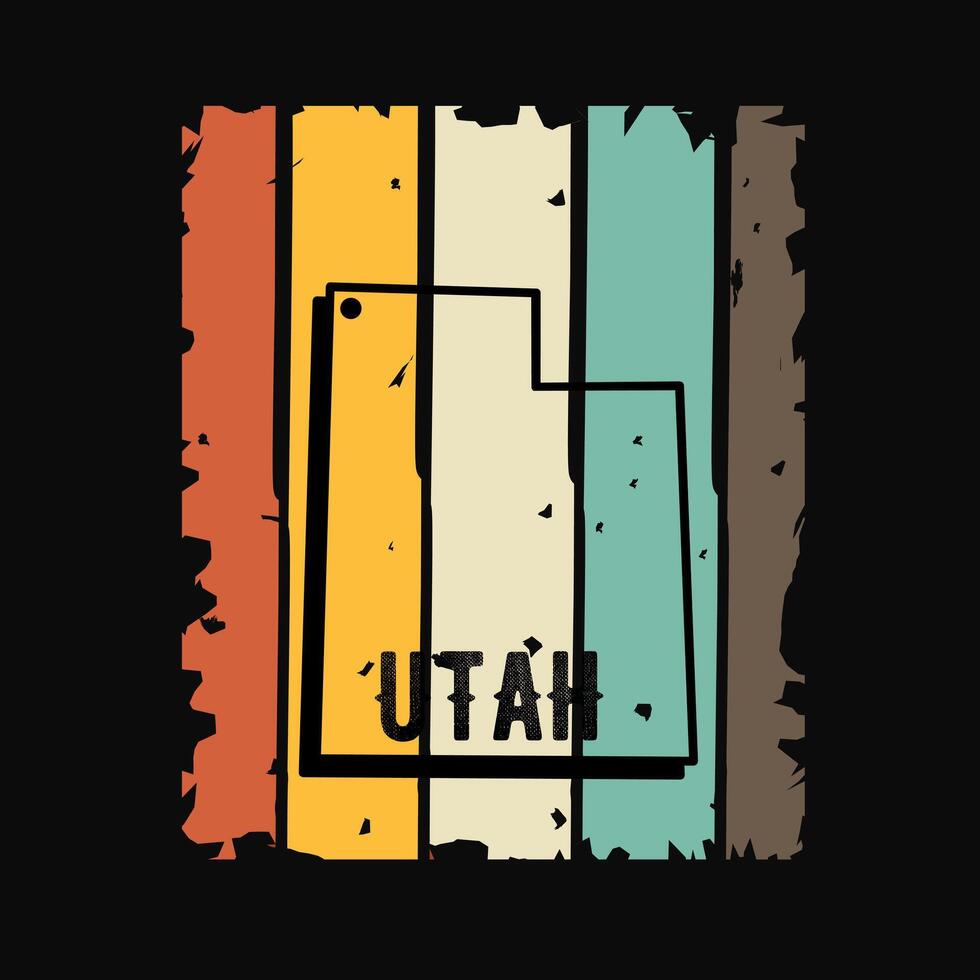vettore di Utah stato con Vintage ▾ stile, Perfetto per Stampa, abbigliamento, eccetera