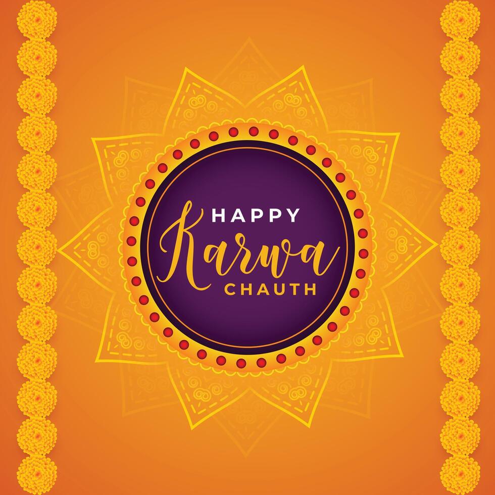 contento karwa chauth decorativo astratto sfondo di indiano Festival vettore