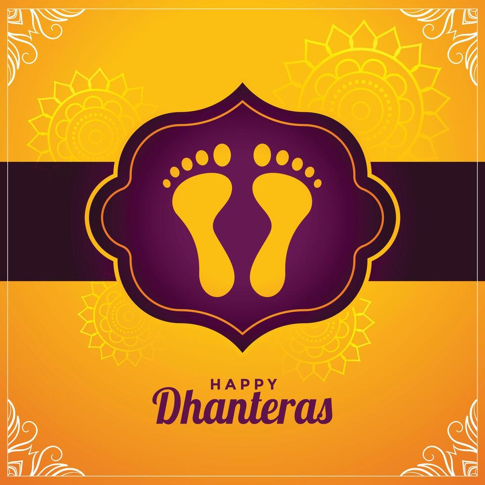 contento dhanteras indù Festival auguri design sfondo vettore