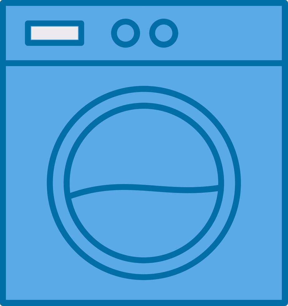 lavanderia macchina pieno blu icona vettore
