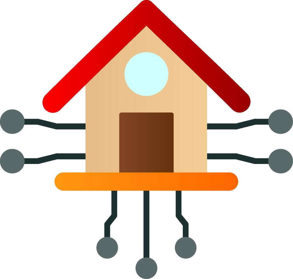 inteligente casa piatto pendenza icona vettore