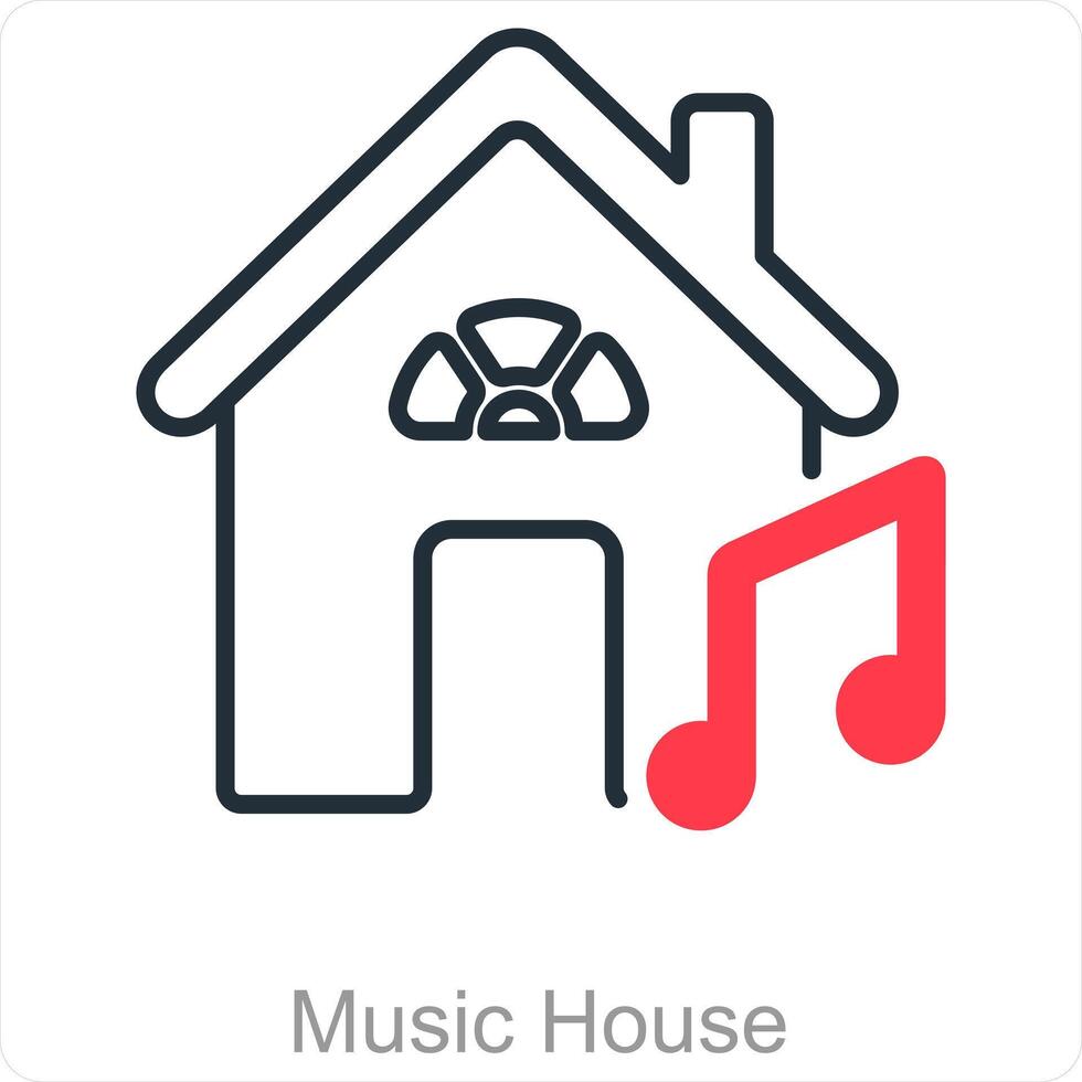 musica Casa e melodia icona concetto vettore