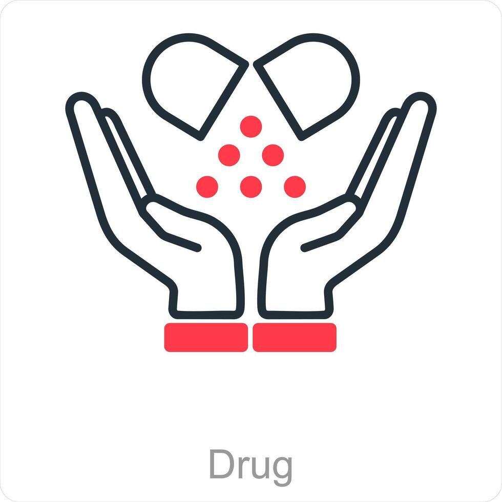 droga e pillola icona concetto vettore