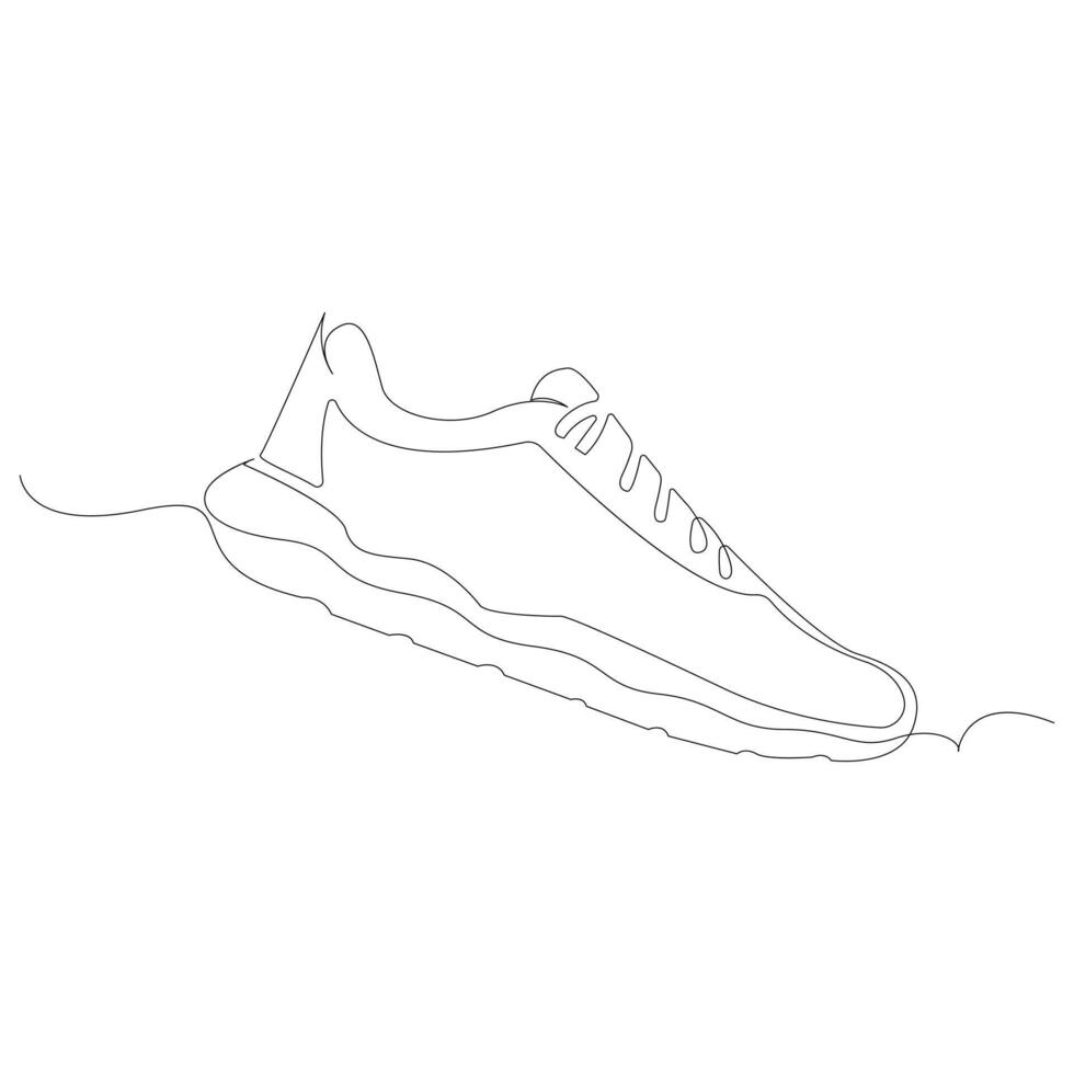 scarpa continua uno linea arte disegno minimalista design vettore e illustrazione