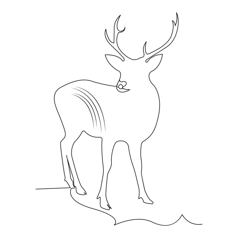 cervo uno linea arte disegno minimalista design vettore e illustrazione