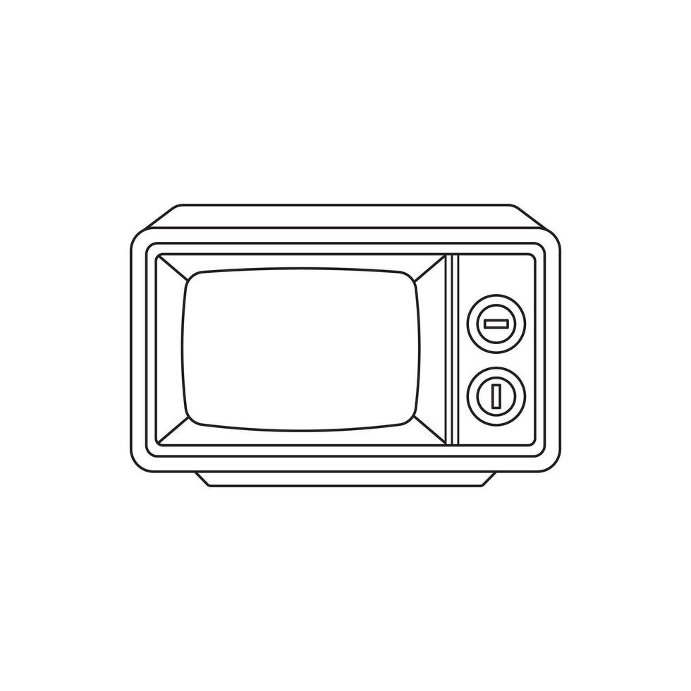 mano disegnato bambini disegno cartone animato vettore illustrazione retrò tv icona isolato su bianca sfondo