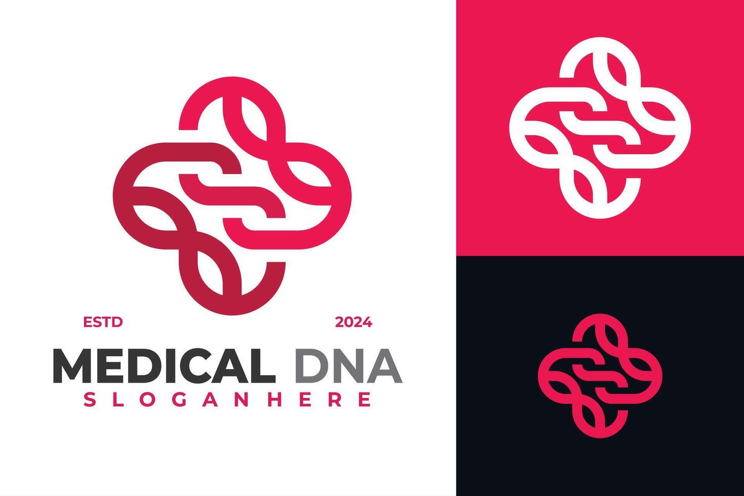 medico dna logo design vettore simbolo icona illustrazione
